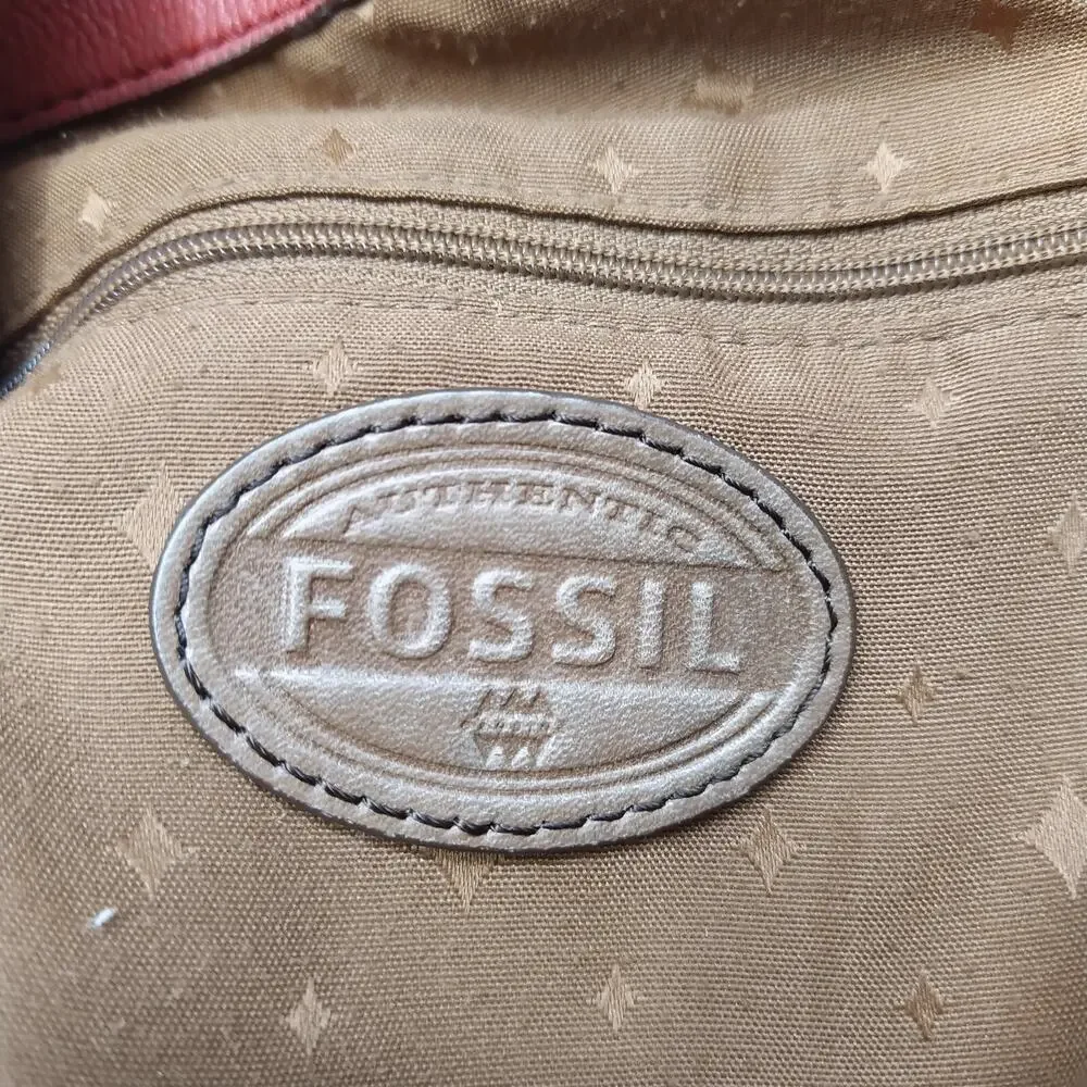 Fossil red leather